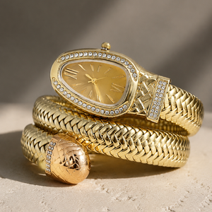 Eternal Bling beige Serpentine Wrap Around Bracelet Watch