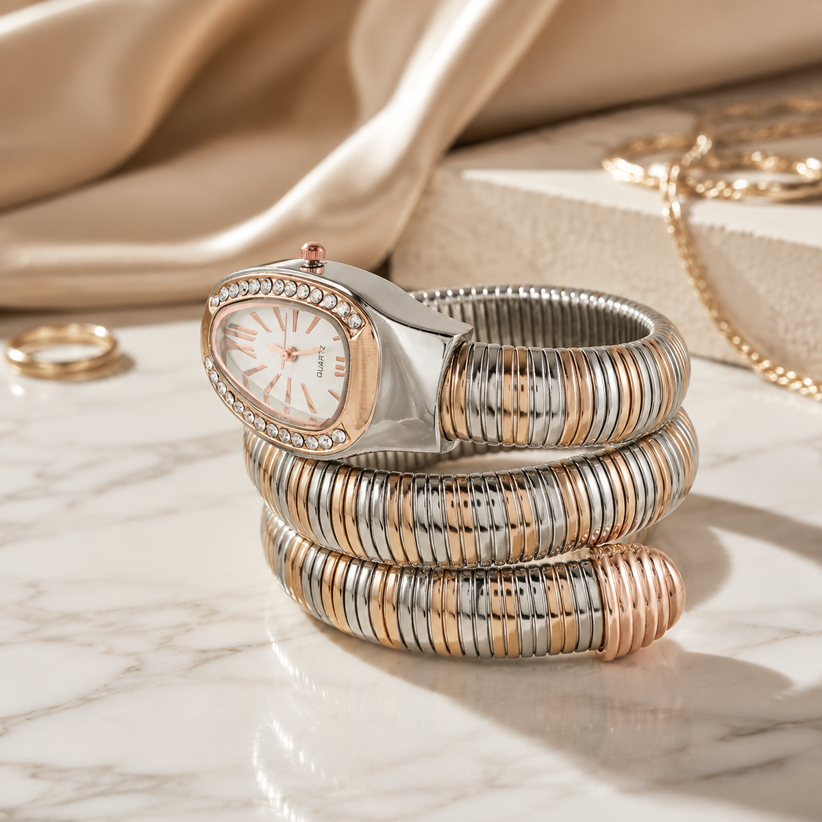 Eternal Bling Serpentine Wrap Around Watch