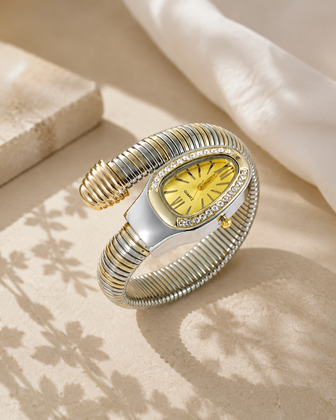Eternal Bling white Serpentine Wrap Around  bracelet Watch