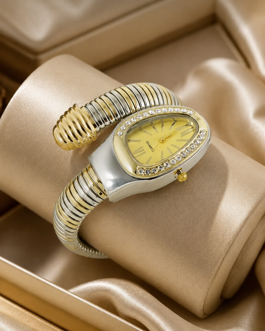 Eternal Bling white Serpentine Wrap Around  bracelet Watch
