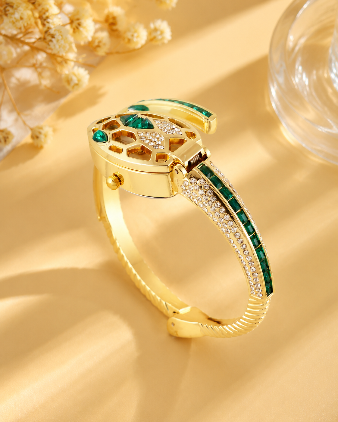 Eternal Bling Serpetine stone Studded Bracelet watch