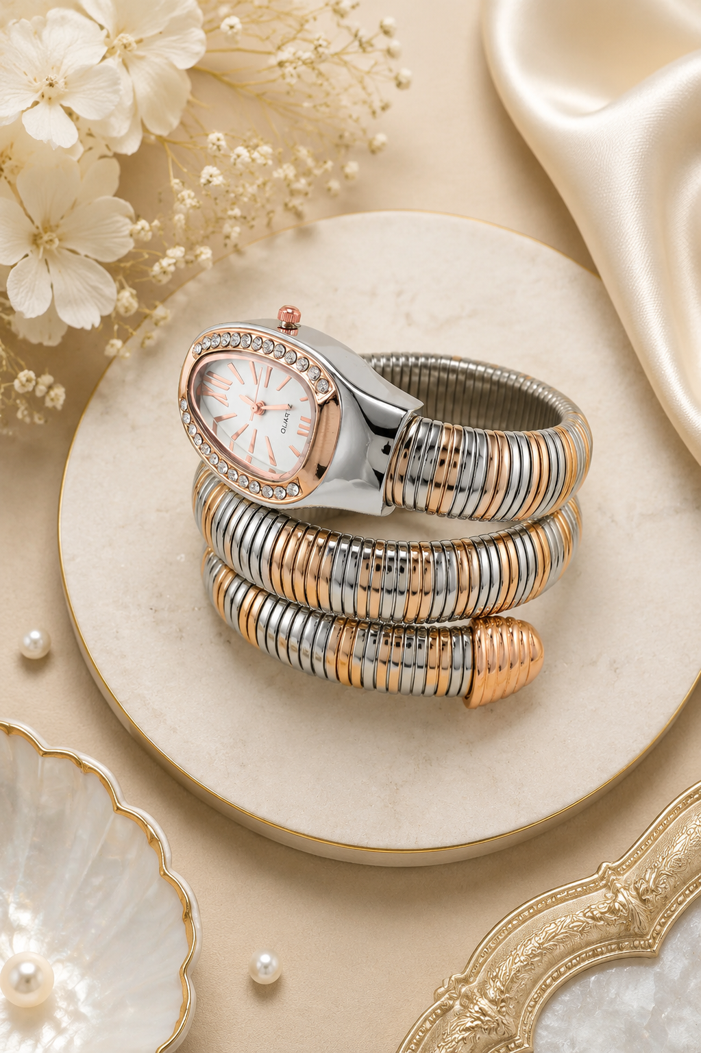 Eternal Bling Serpentine Wrap Around Watch