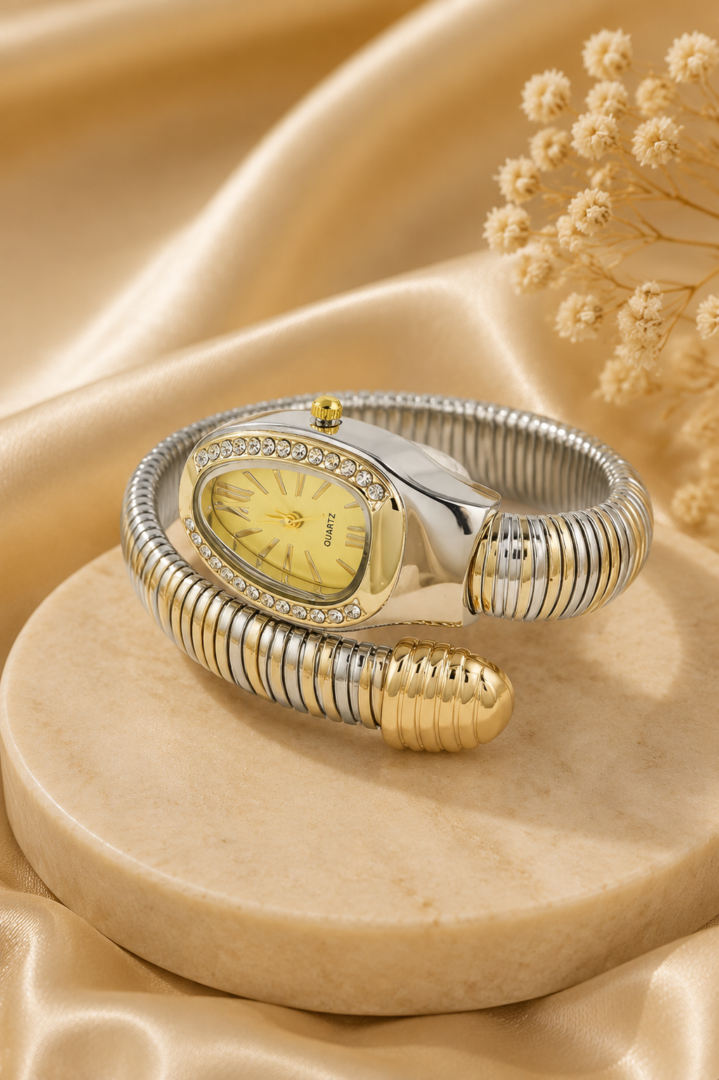 Eternal Bling white Serpentine Wrap Around  bracelet Watch