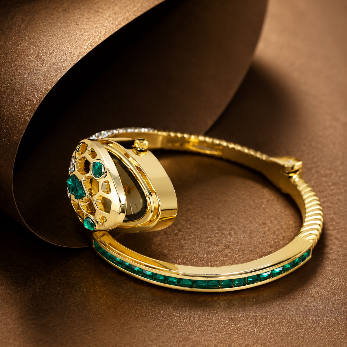 Eternal Bling Serpetine stone Studded Bracelet watch