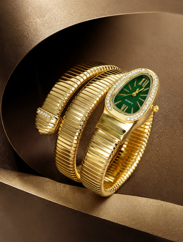 Eternal Bling Serpentine Green dial Wrap Around Watch