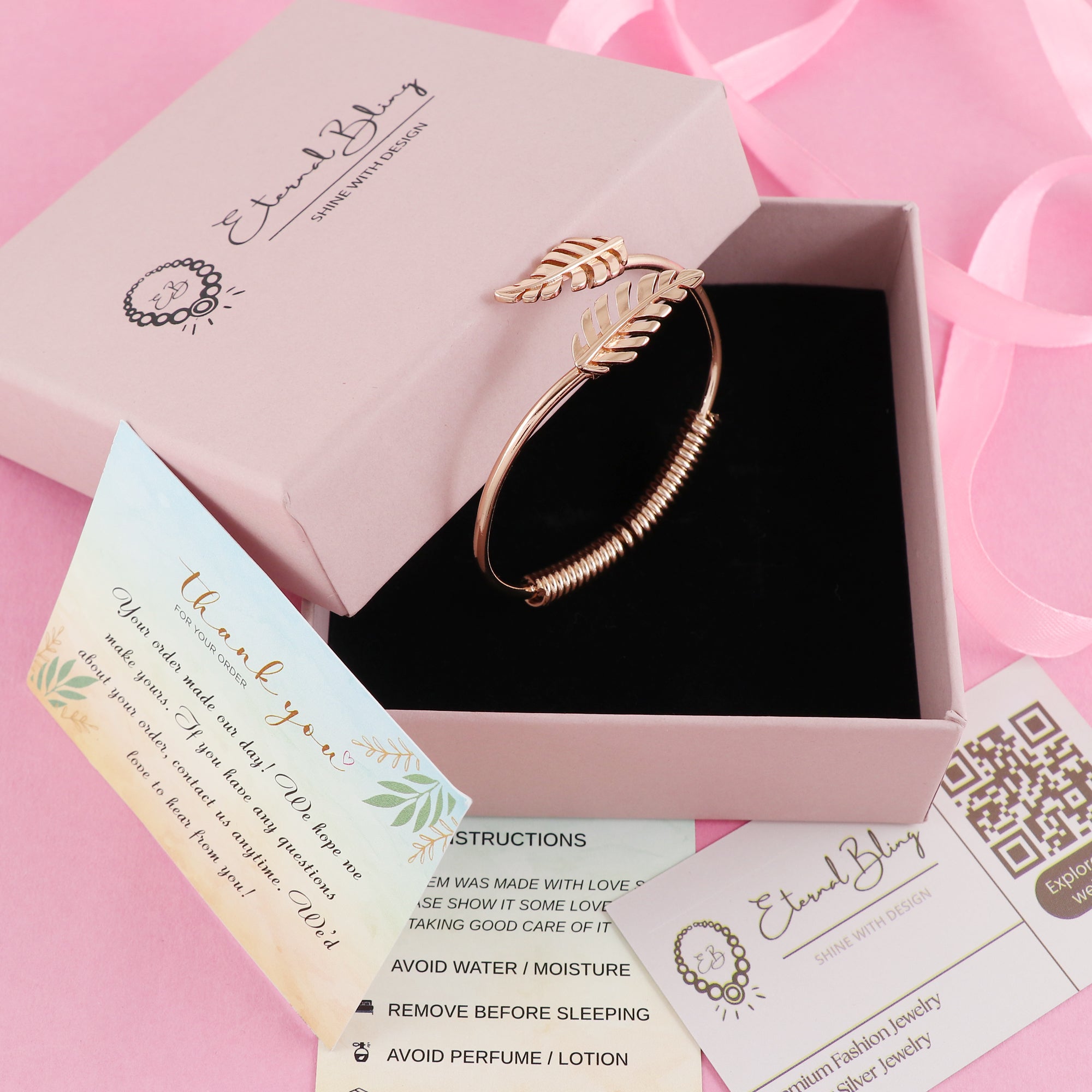 Eternal Bling Leaf open kada