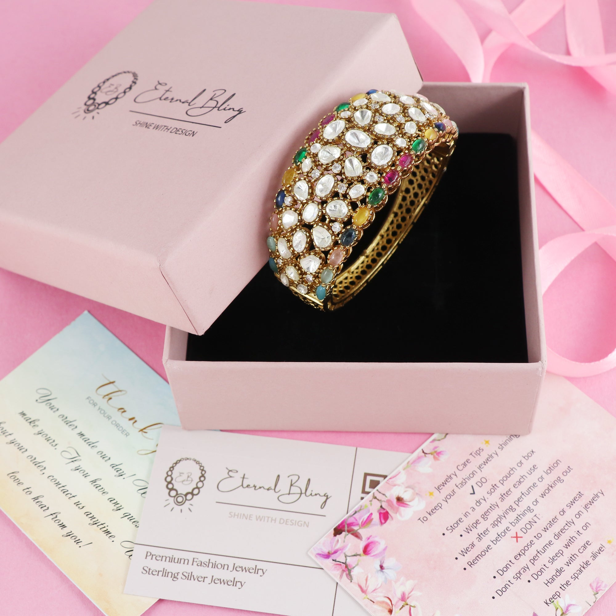 Eternal Bling Polki Colorful Kada
