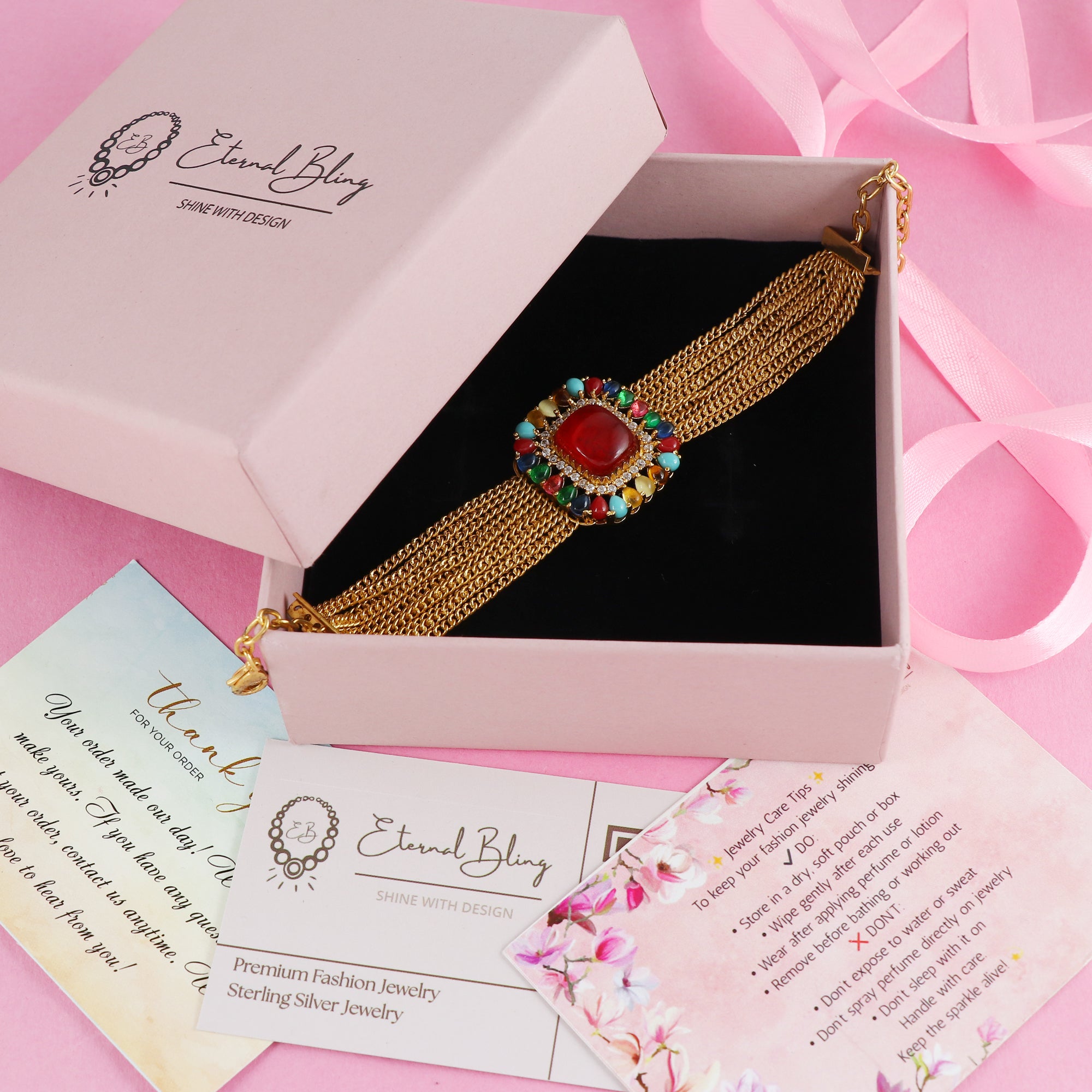 Eternal Bling Multicolor Adjustable Bracelet