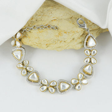 Eternal Bling AD Polki Flower Adjustable Bracelet