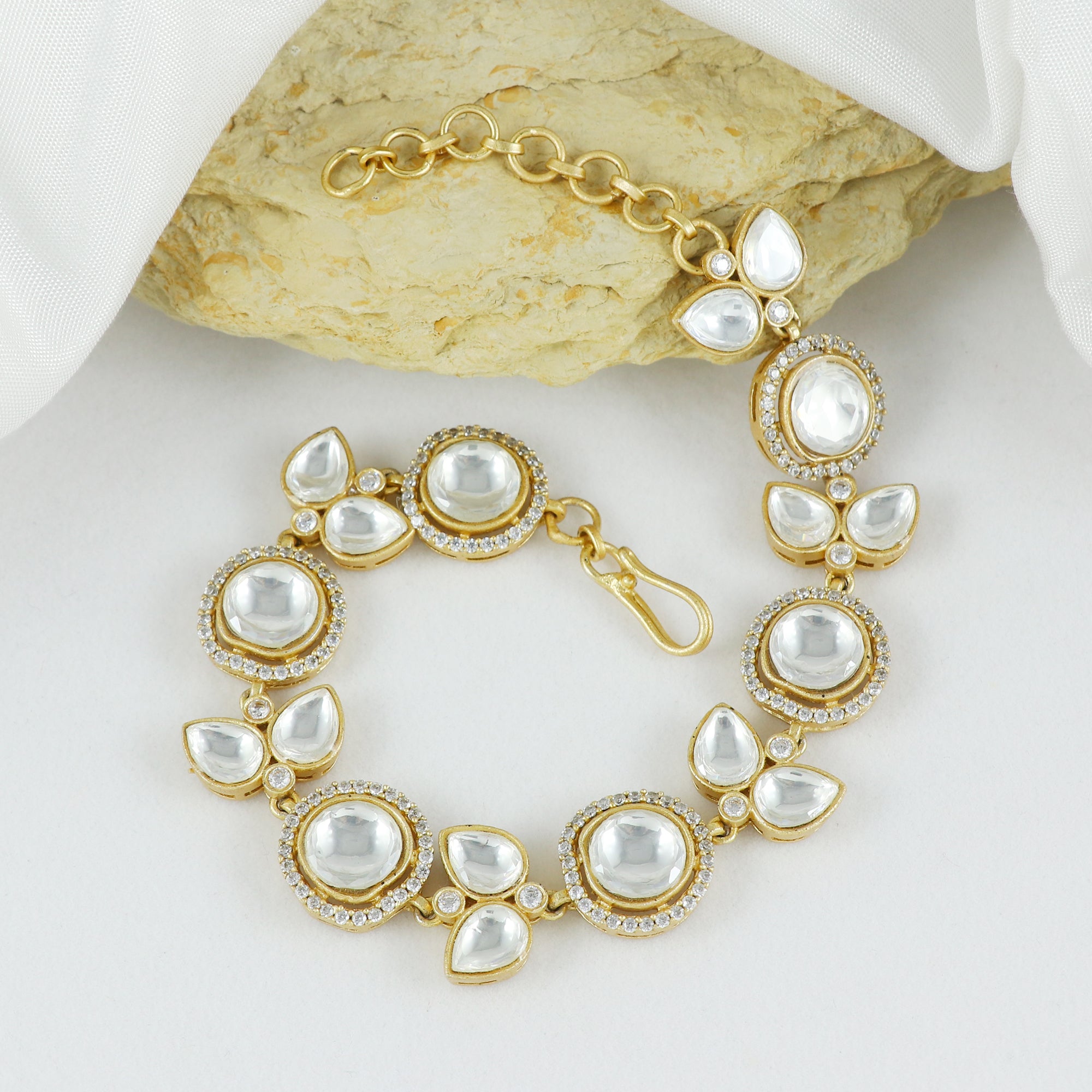 Eternal Bling AD Polki Designer Adjustable Bracelet