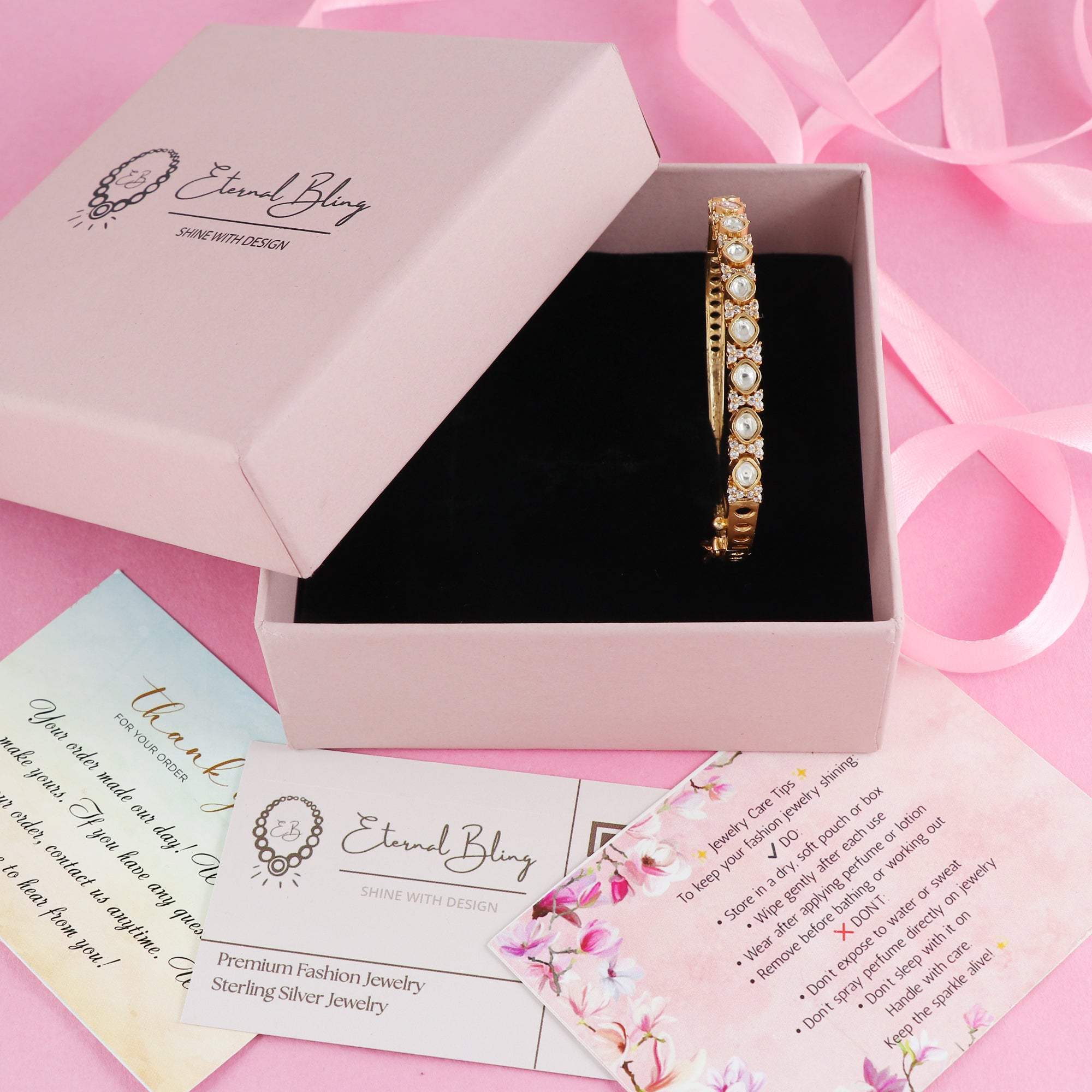Eternal Bling AD Polki Designer Sleek Kada