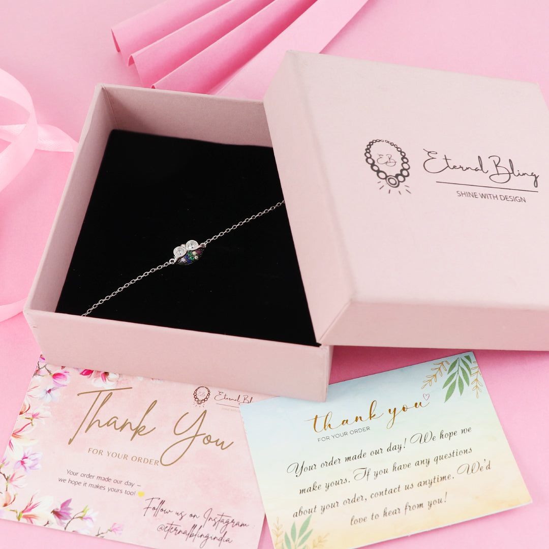 Eternal Bling Sterling Silver Chain Bracelet Owl