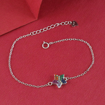 Eternal Bling Sterling Silver Chain Bracelet  Star