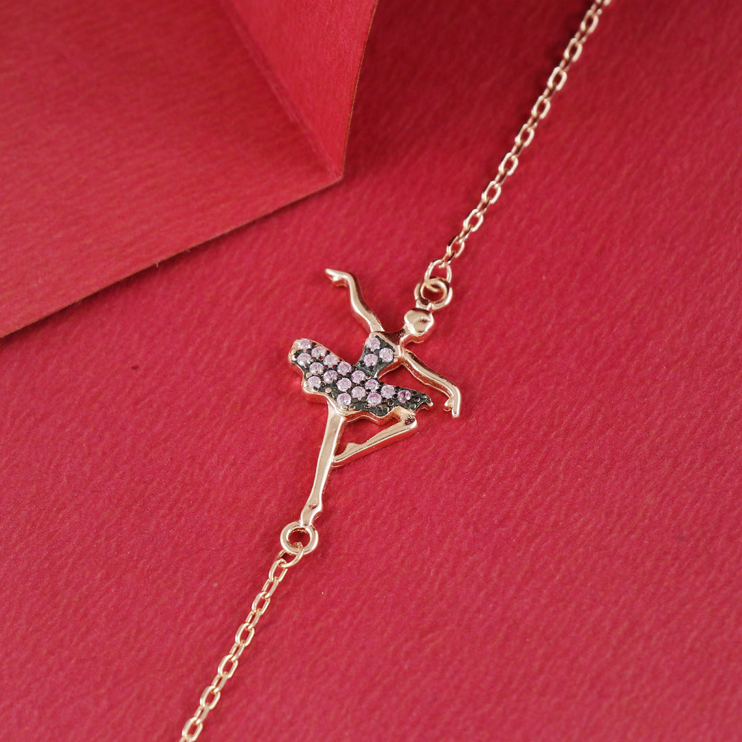 Eternal Bling Sterling Silver Chain Bracelet Dancing girl