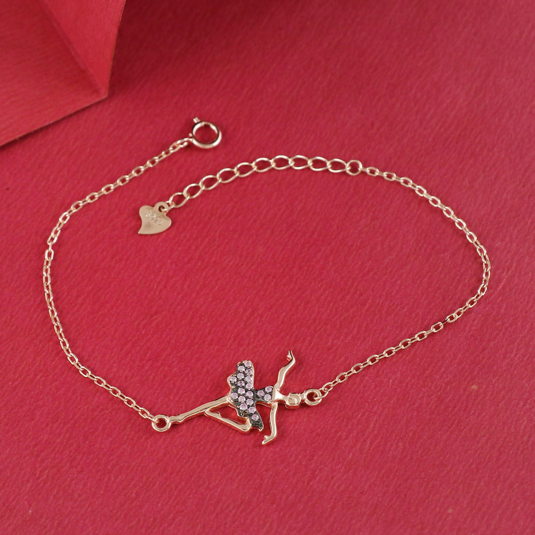 Eternal Bling Sterling Silver Chain Bracelet Dancing girl