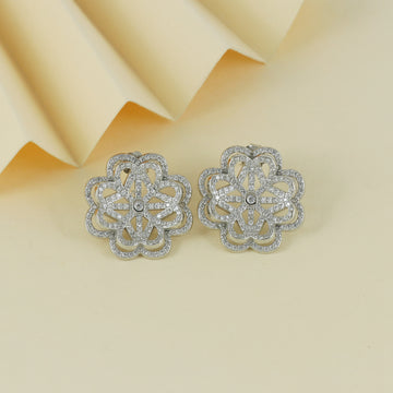 Eternal Bling Sterling Silver CZ Flower Earrings