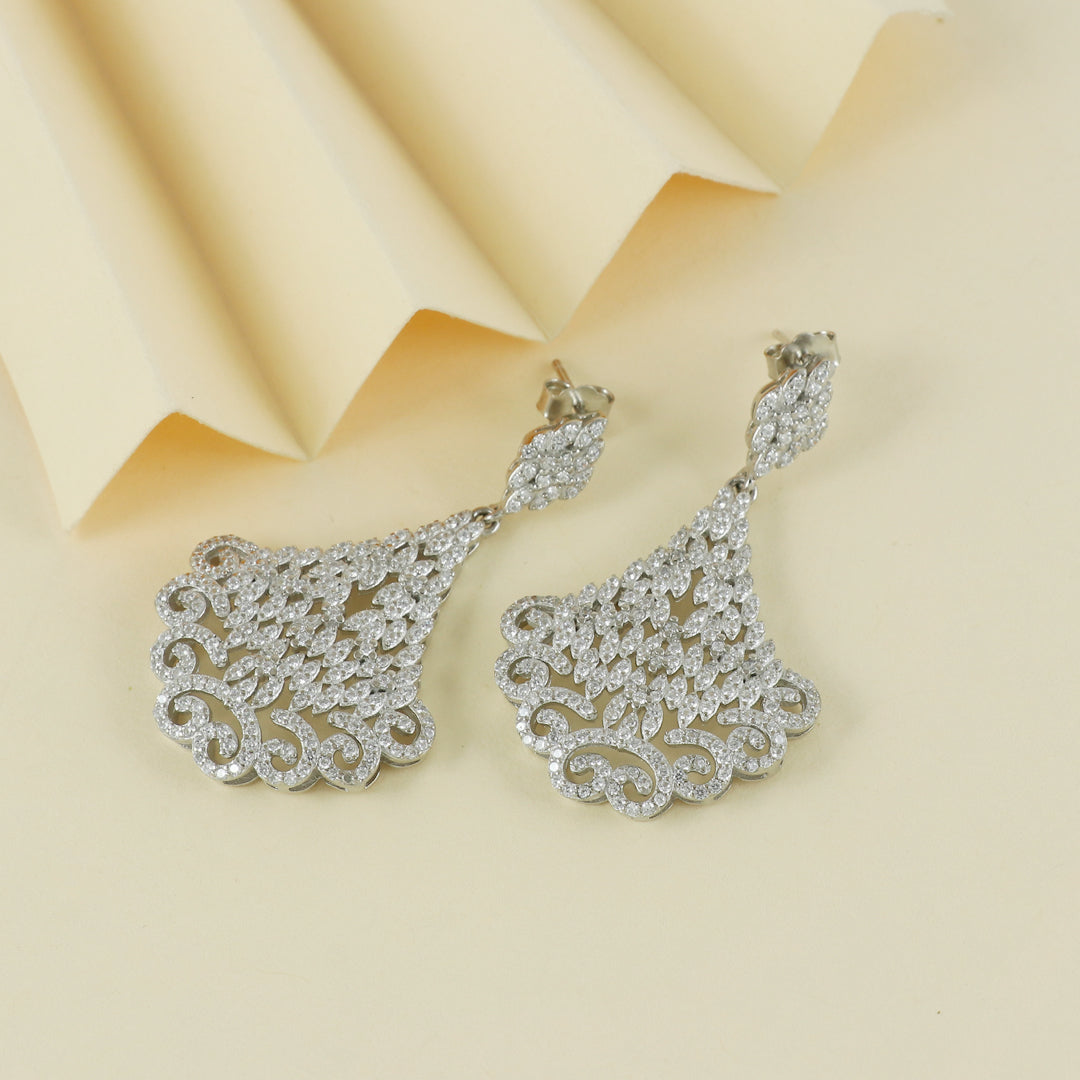 Eternal Bling Sterling Silver CZ Chandelier Earrings