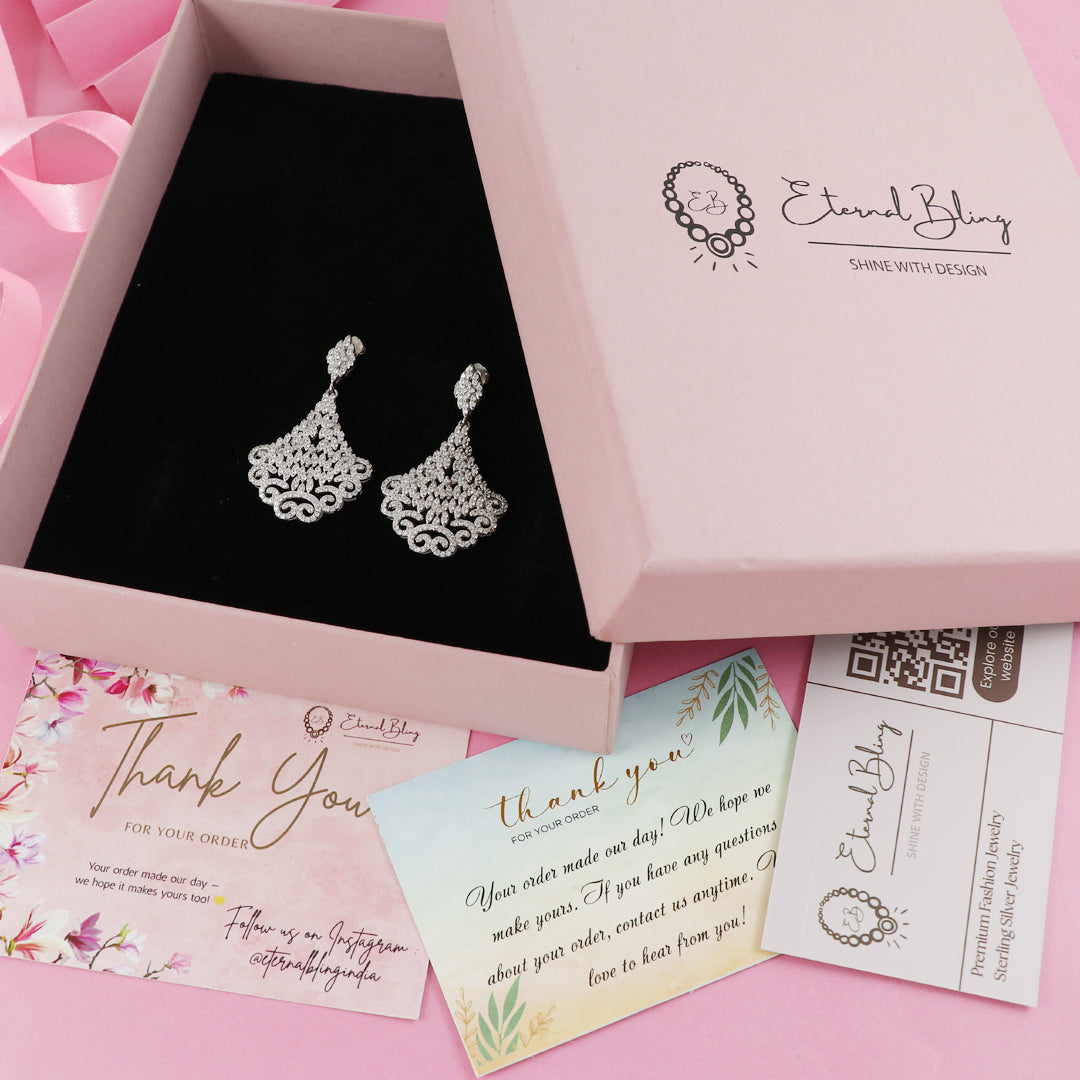 Eternal Bling Sterling Silver CZ Chandelier Earrings