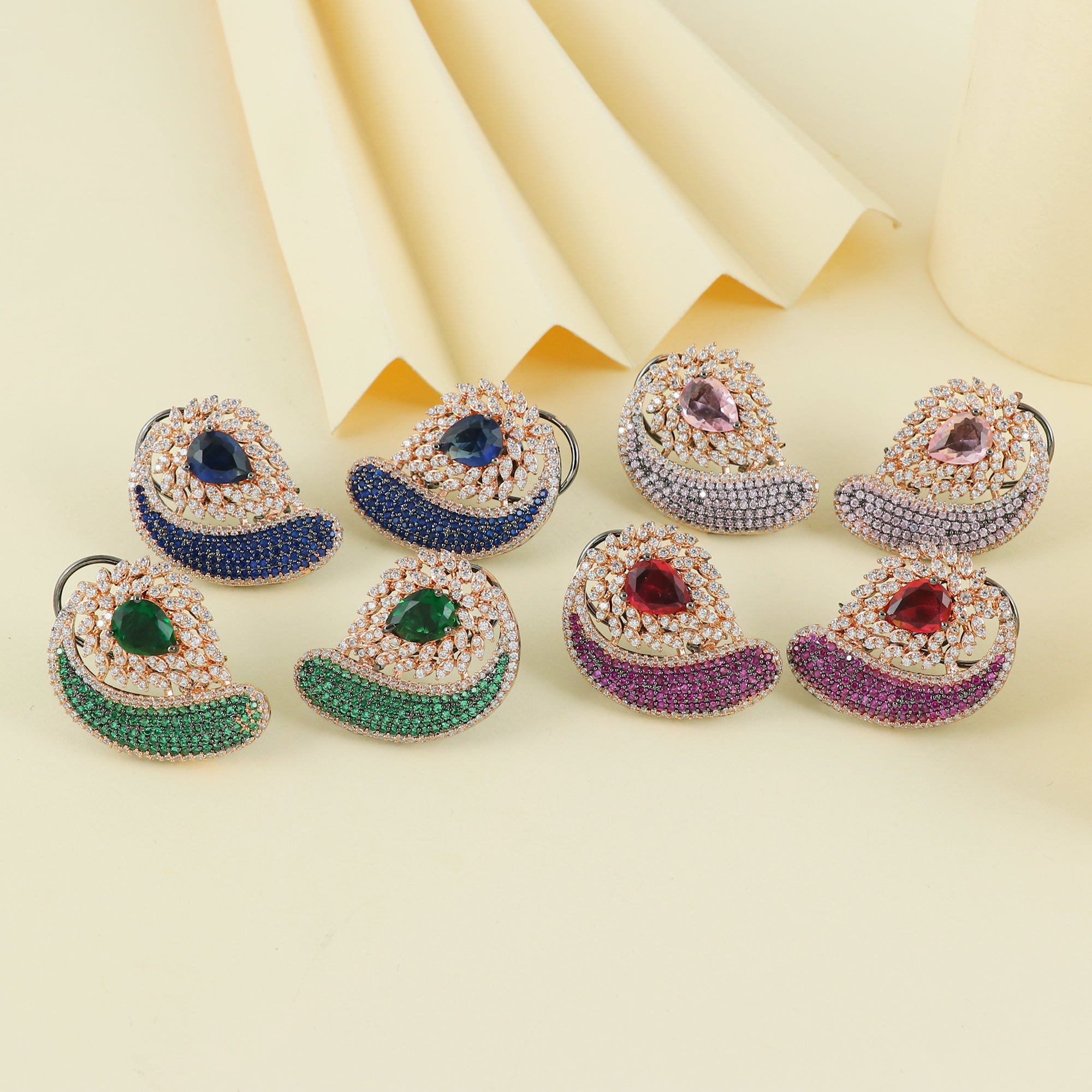 Eternal Bling Rose Gold Plated Sapphire AD Earring