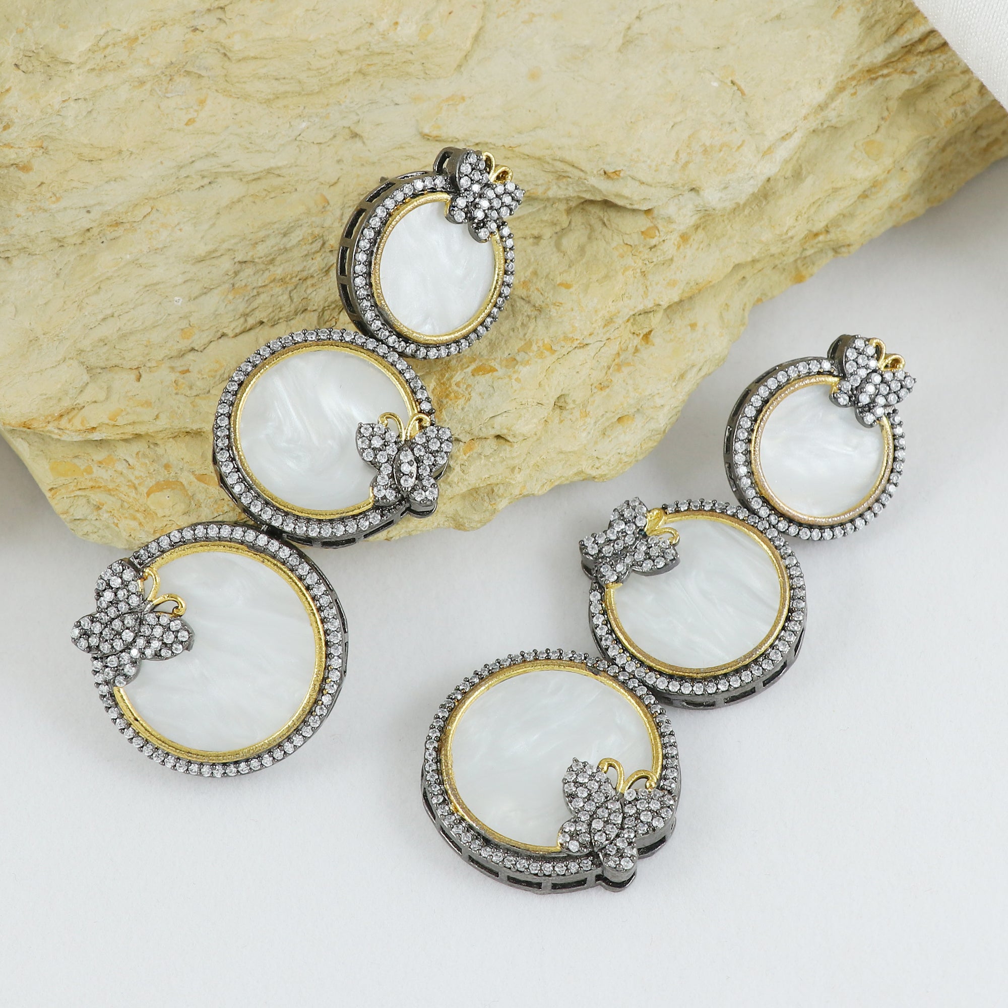 Eternal Bling Oxidised Butterfly Danglers