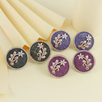 Eternal Bling Rose Gold Plated Circle AD earring