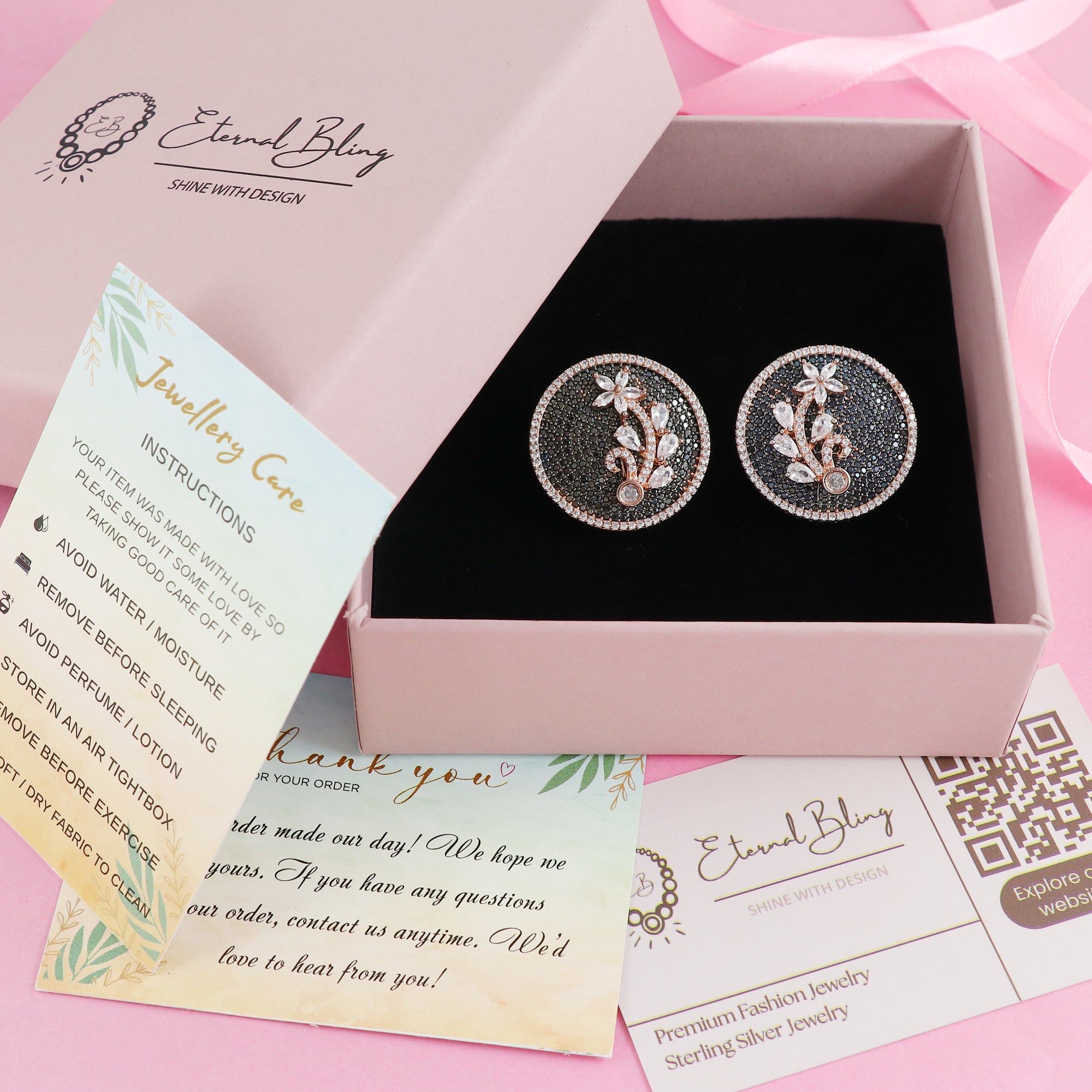 Eternal Bling Rose Gold Plated Circle AD earring