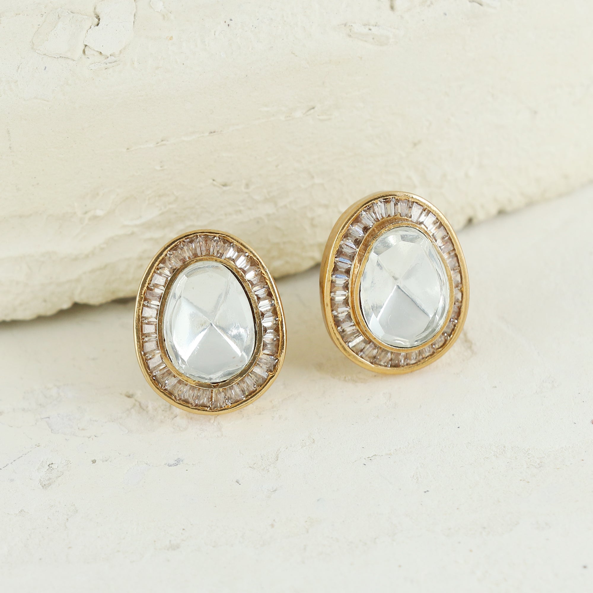 Eternal Bling Double Line Polki Studs