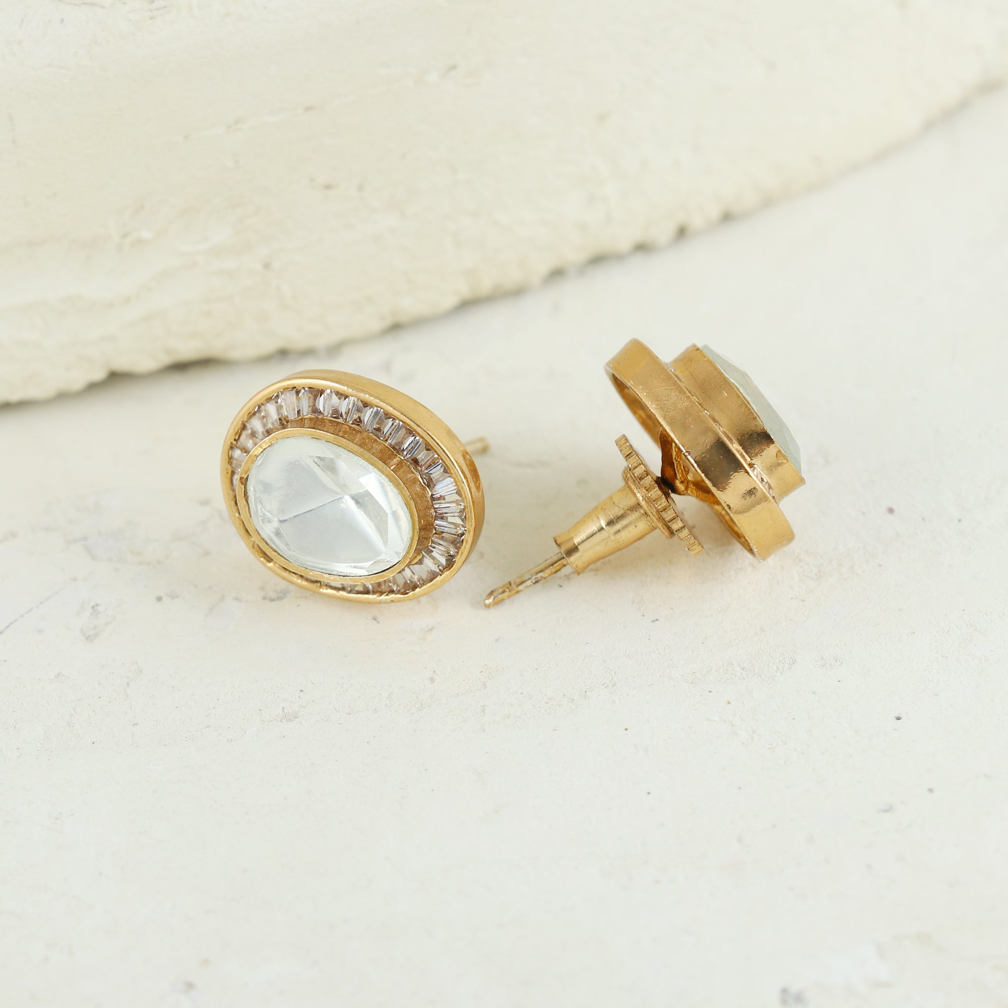 Eternal Bling Double Line Polki Studs