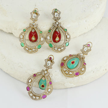 Eternal Bling Polki Moissanite Hanging earrings