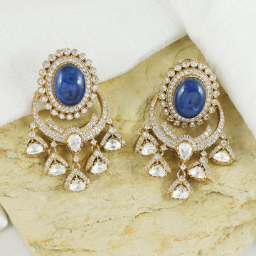 Eternal Bling Moissanite Polki Chaand Bali