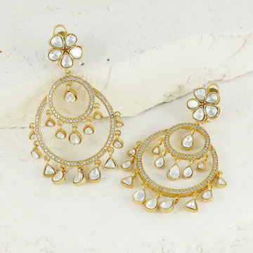 Eternal Bling Flower Polki Chaand Bali