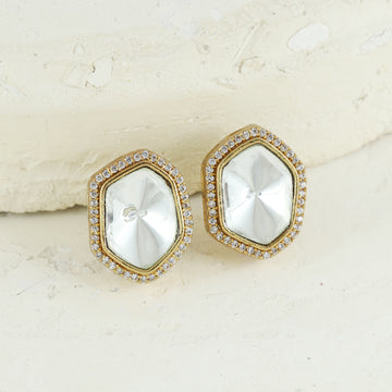 Eternal Bling Double Line Polki Big Studs