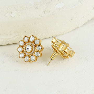 Eternal Bling Polki Flower AD  Studs