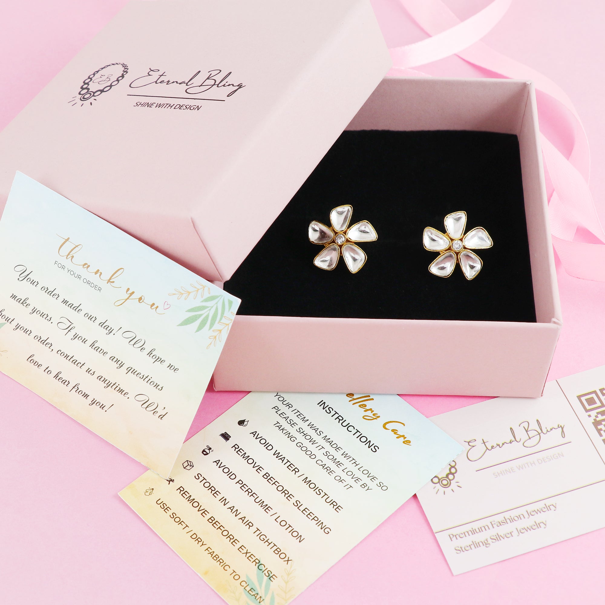 Eternal Bling Polki Flower Studs