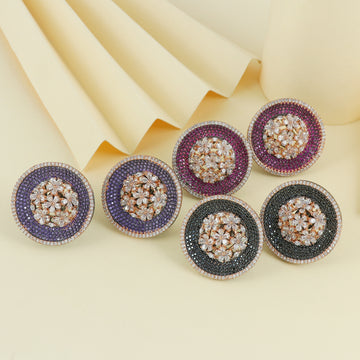 ETERNAL BLING DESIGNER ROSE GOLD FLOWER AD STUDS