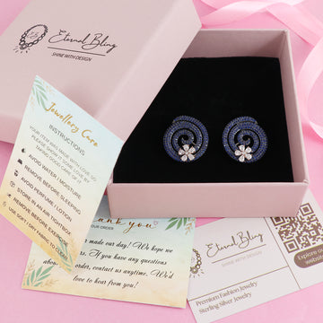 Eternal Bling Designer Circular AD Flower Studs