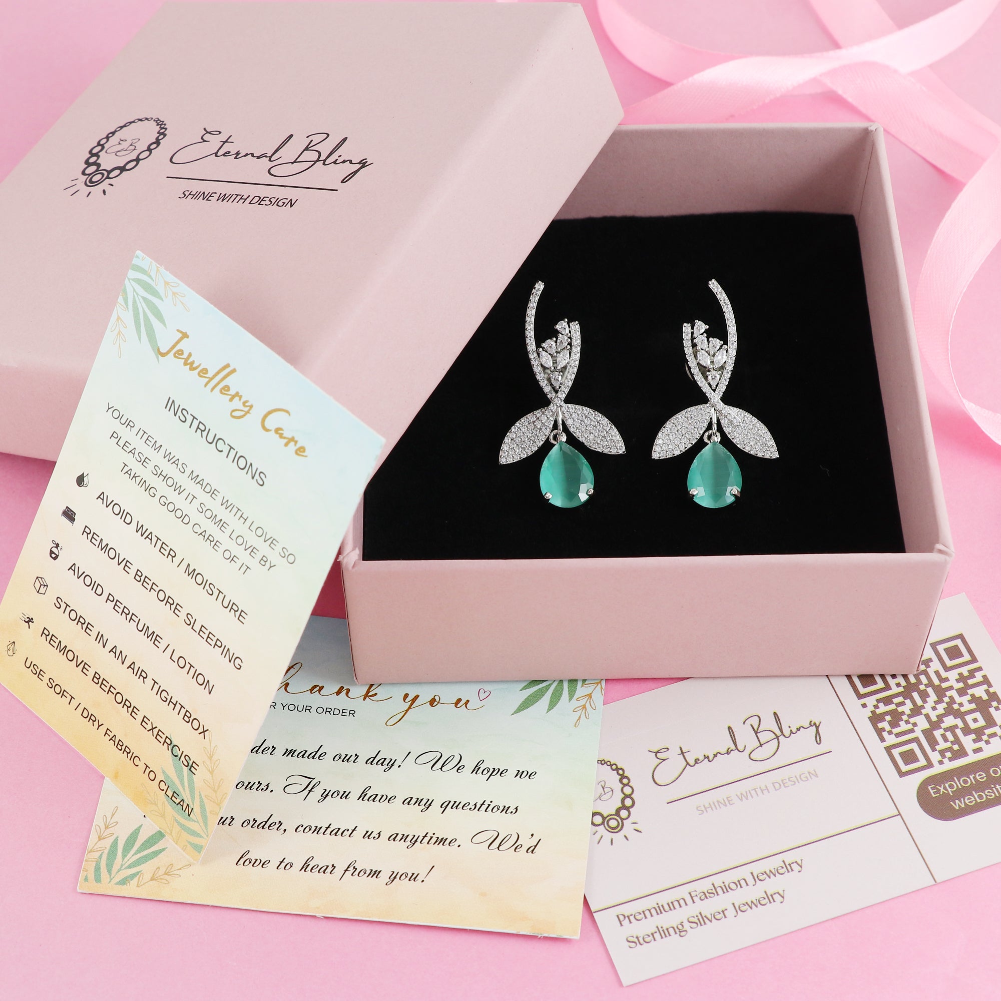 Eternal Bling Designer AD Drop Hanging earrings