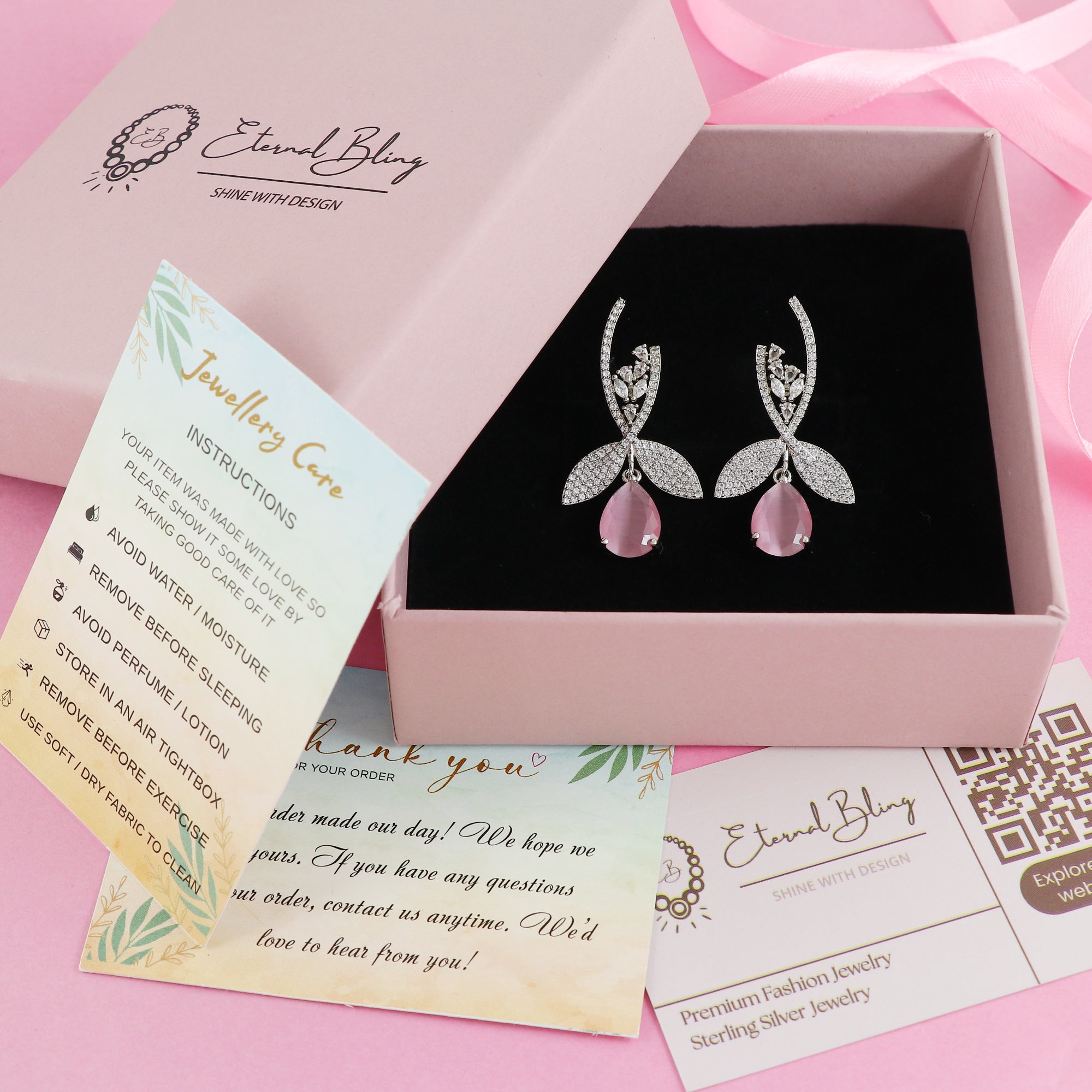 Eternal Bling Designer AD Drop Hanging earrings
