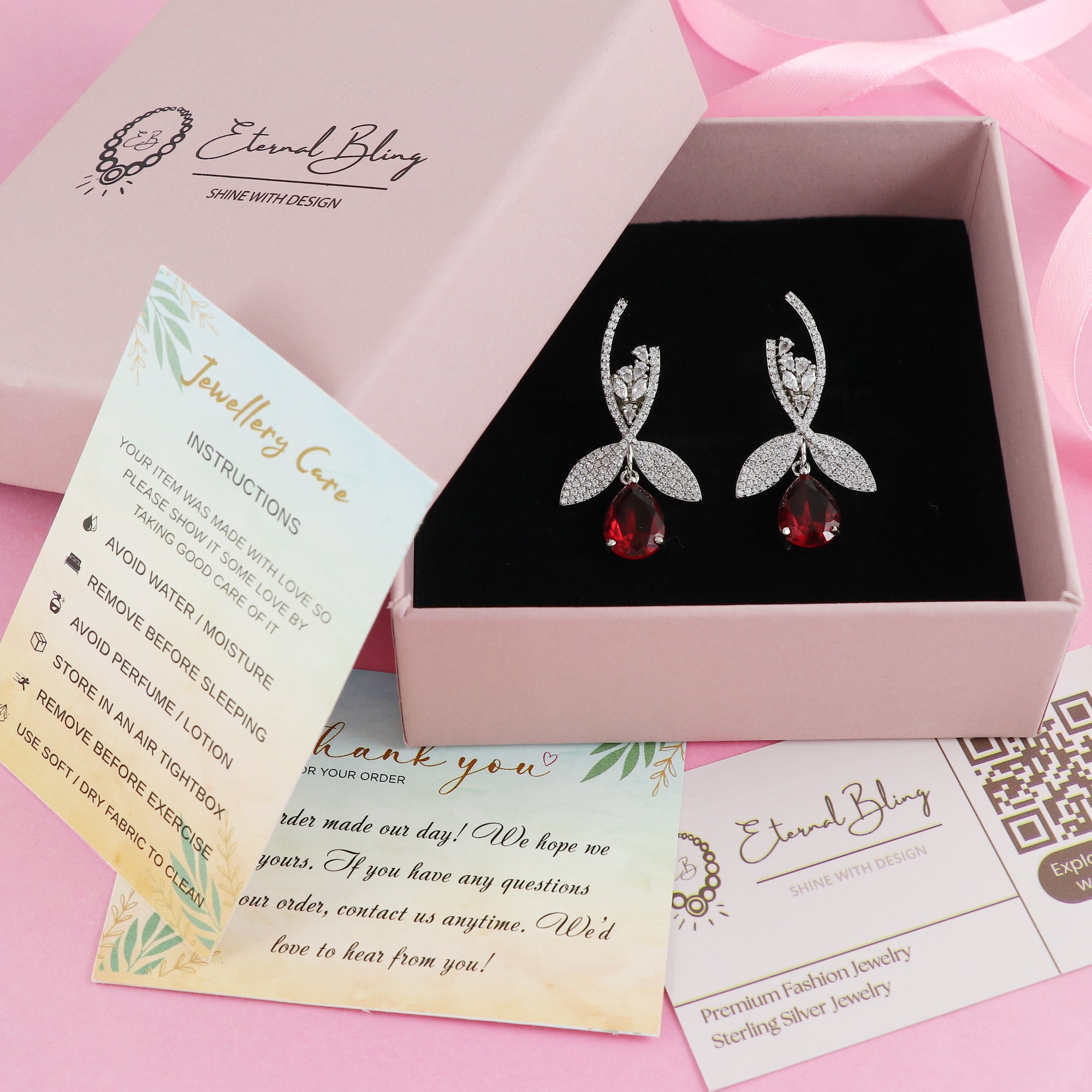 Eternal Bling Designer AD Drop Hanging earrings