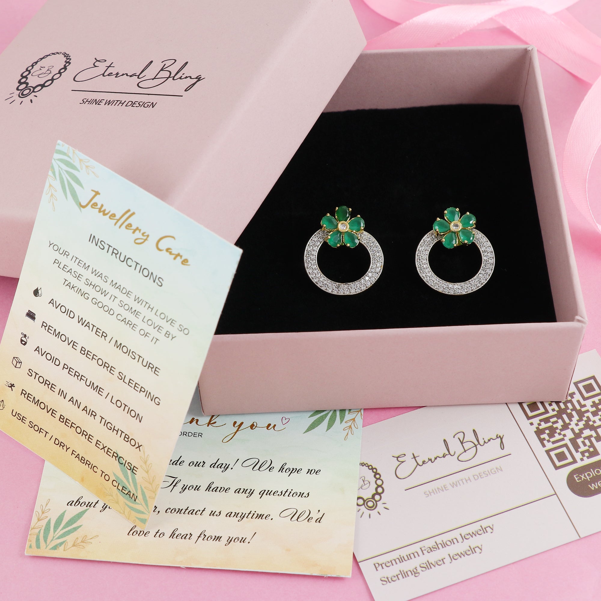 Eternal Bling AD Flower Earring with Mutliple Studs
