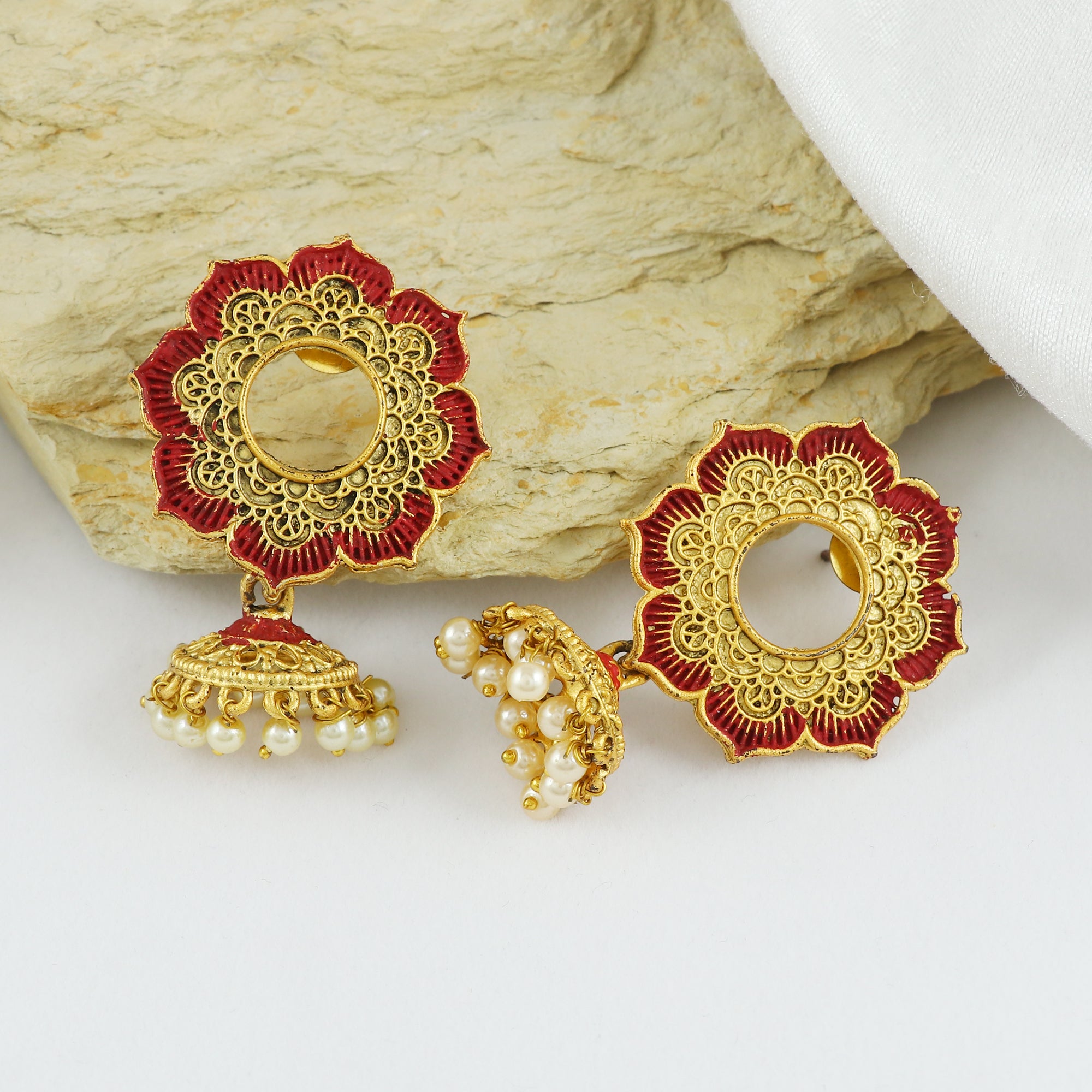 Eternal Bling Gold Plated Circle Jhumki