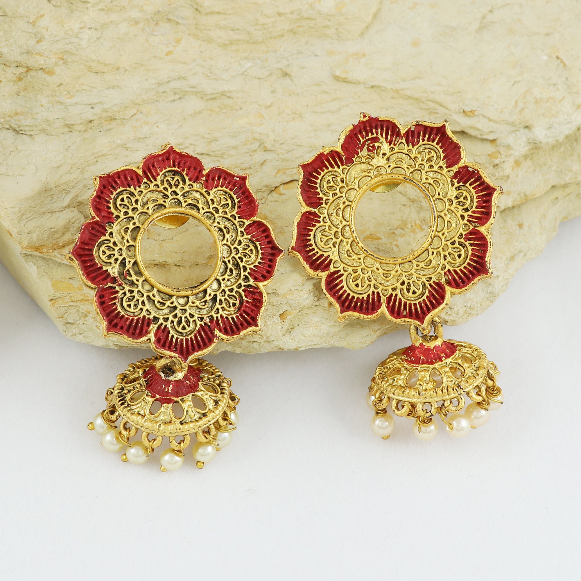 Eternal Bling Gold Plated Circle Jhumki