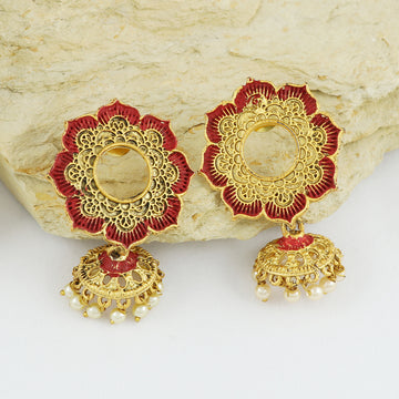 Eternal Bling Gold Plated Circle Jhumki