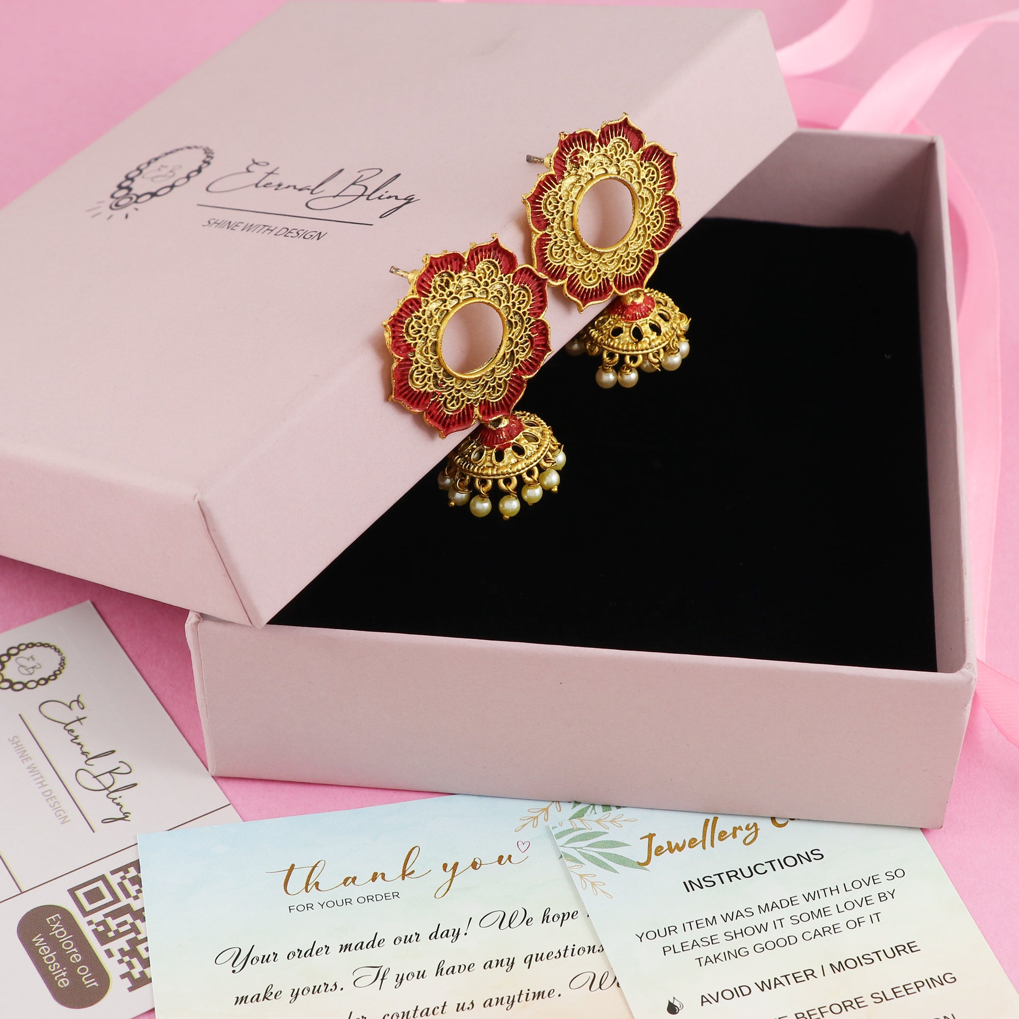 Eternal Bling Gold Plated Circle Jhumki