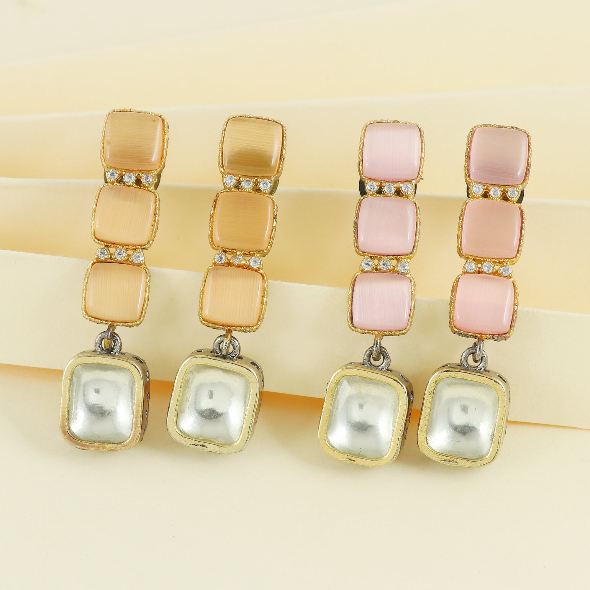 Eternal Bling Square Hanging Colorful Earrings
