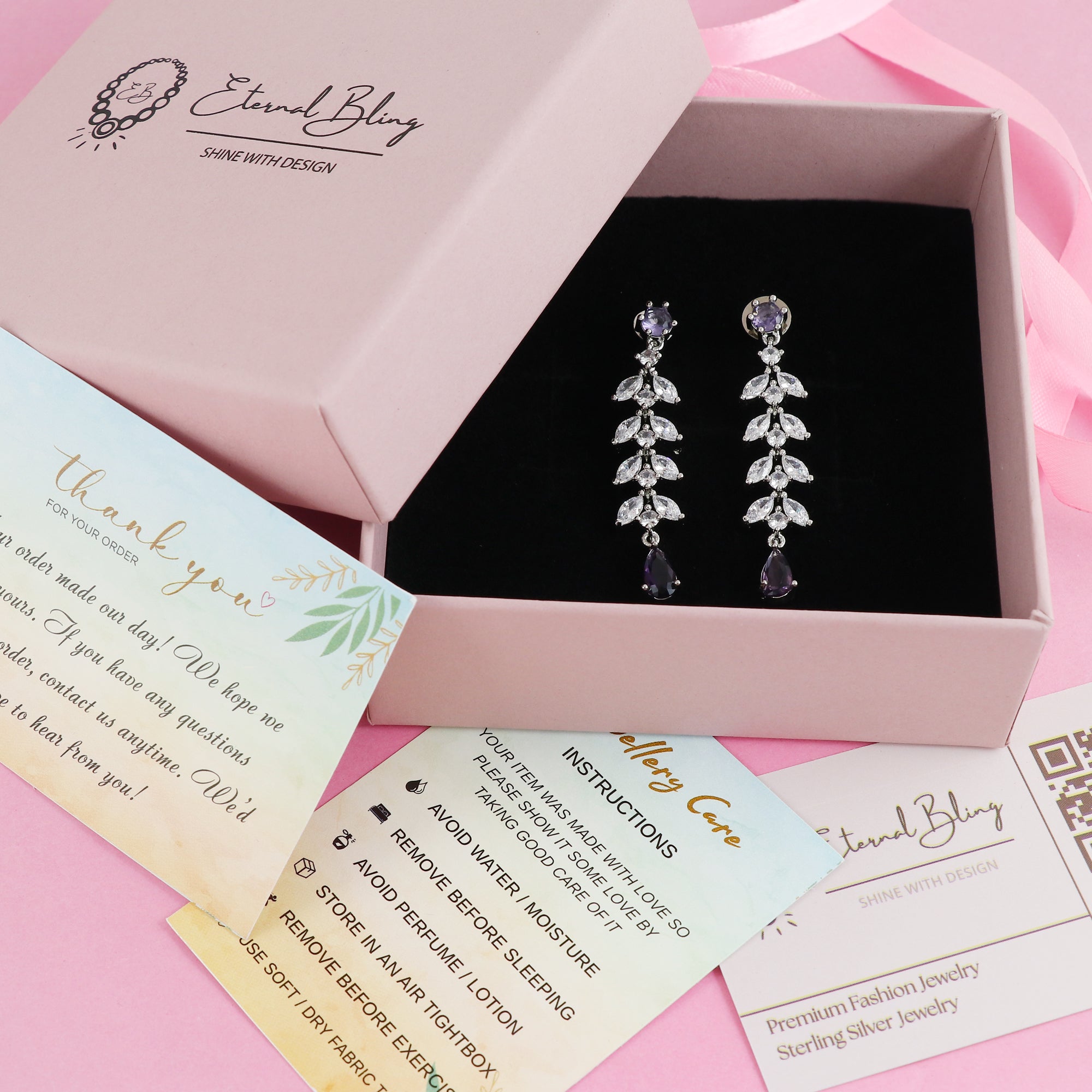 Eternal Bling Purple AD Hanging earring