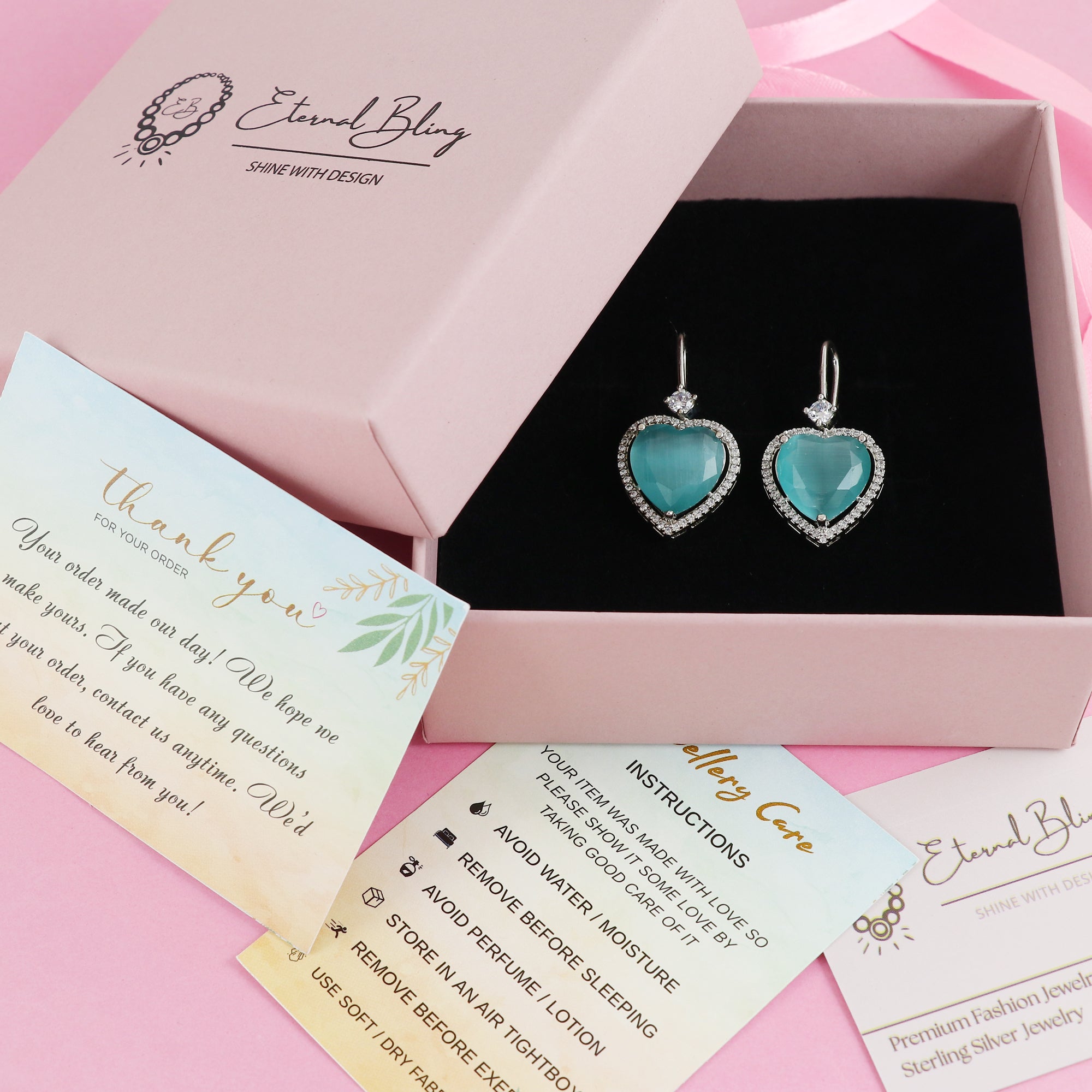 Eternal Bling Heart Shaped AD Earring