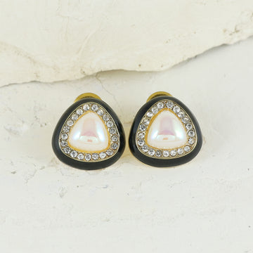 Eternal Bling Stainless Steel Stylish AD Black And Pearl Studs