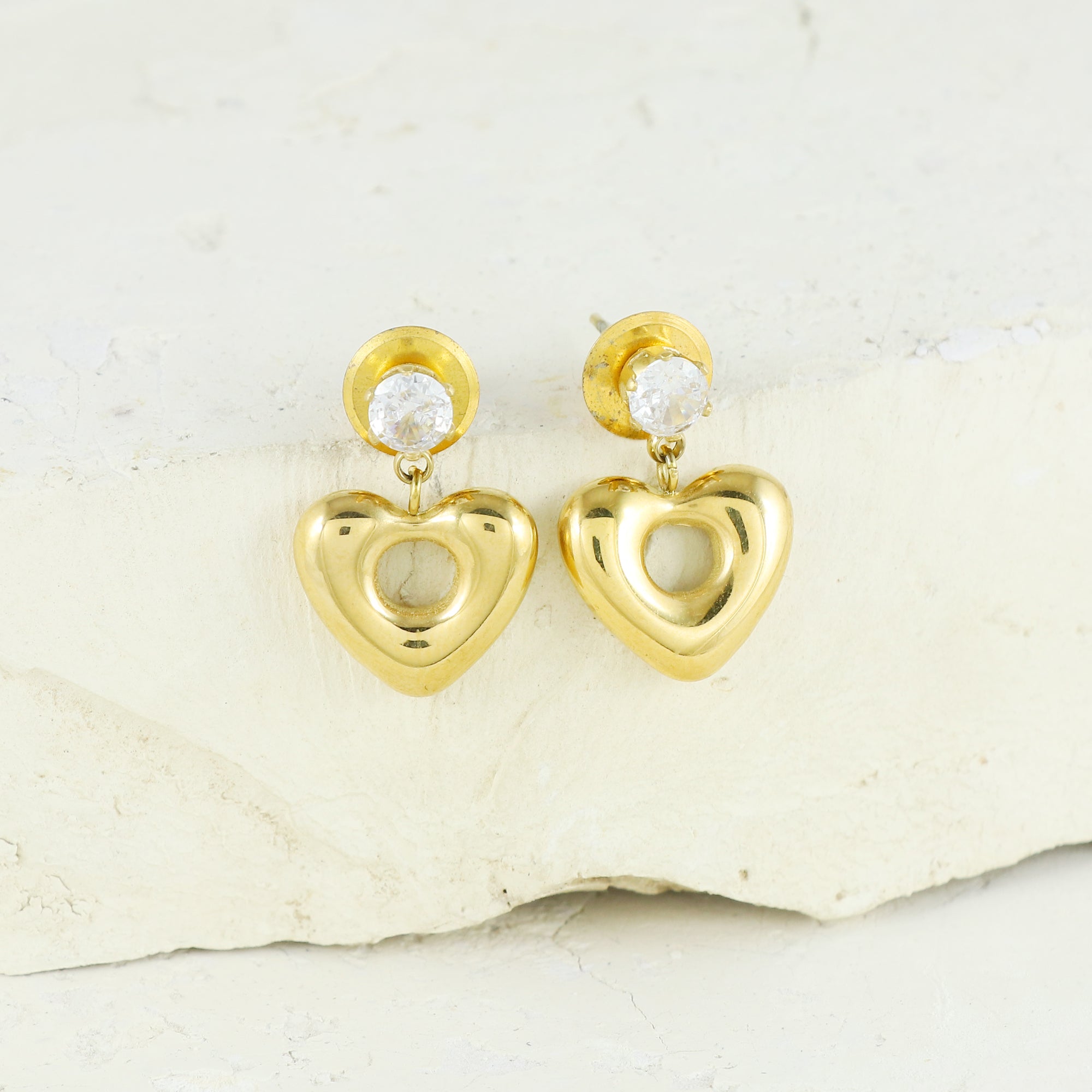 Eternal Bling Contemporary Heart Shaped Drop earring