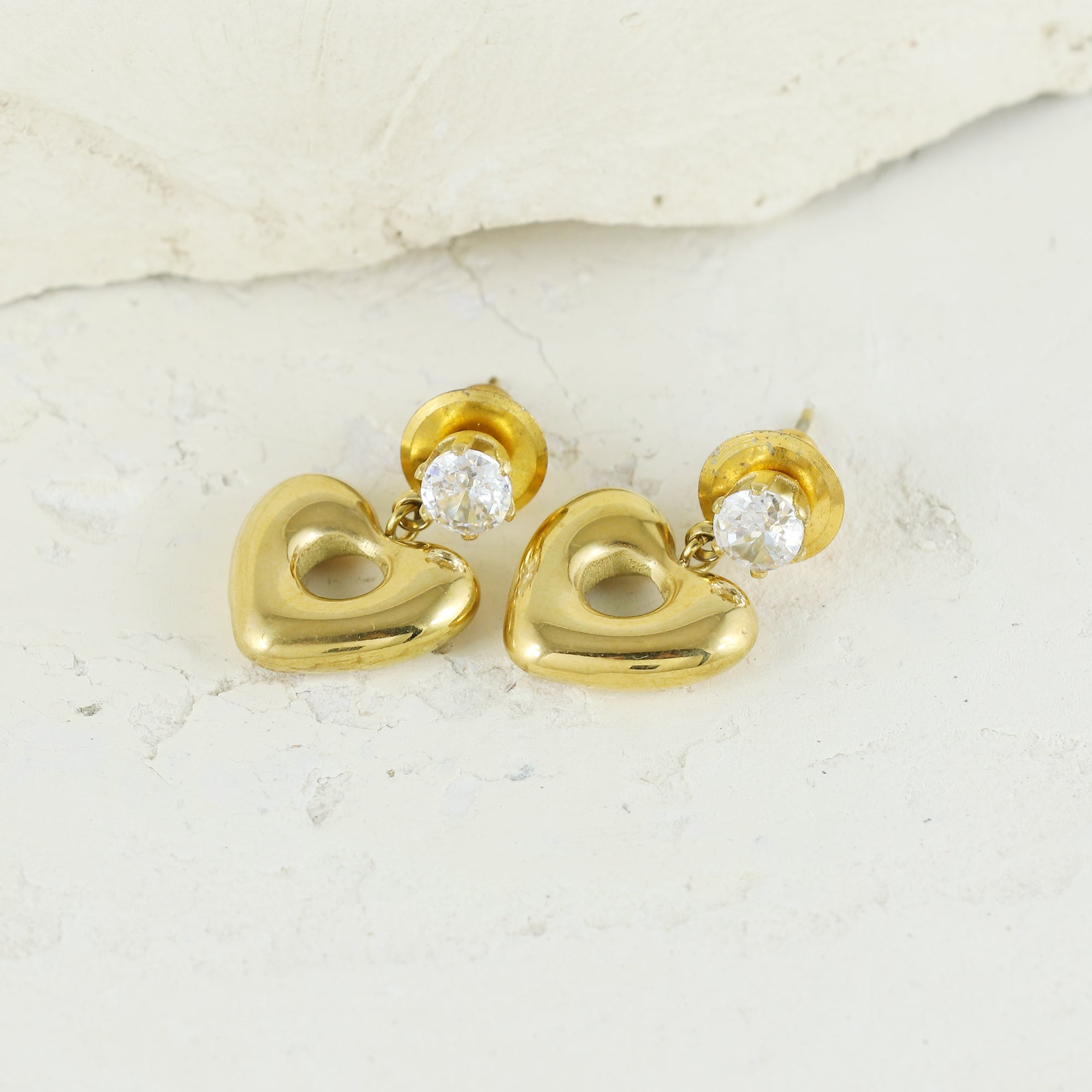 Eternal Bling Contemporary Heart Shaped Drop earring